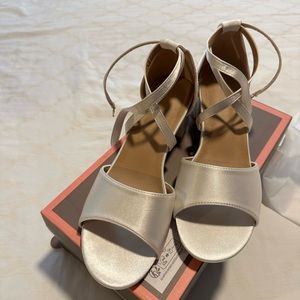 Ivory Satin Bridal Block Heel